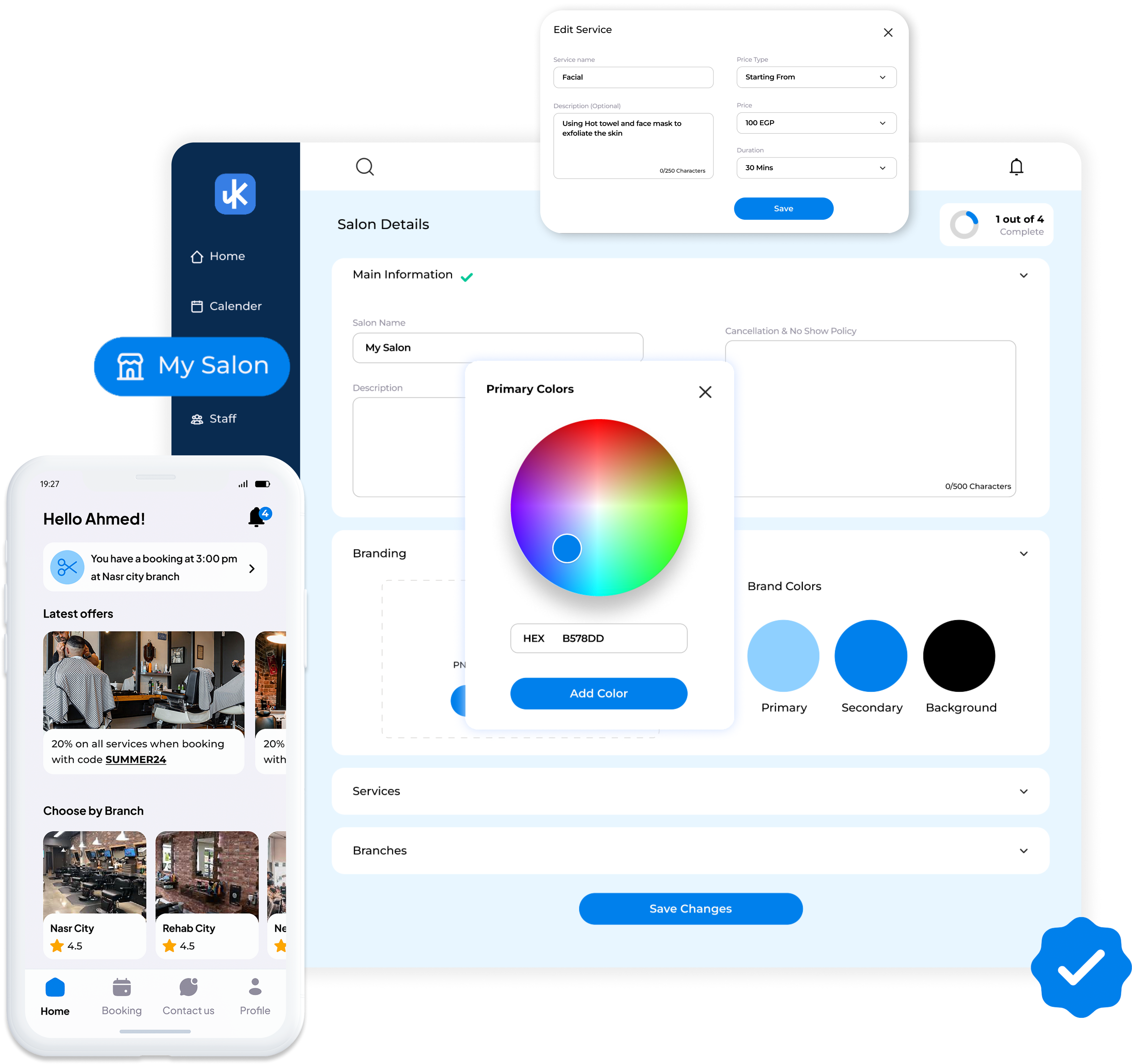 Onkalendar white-label dashboard preview